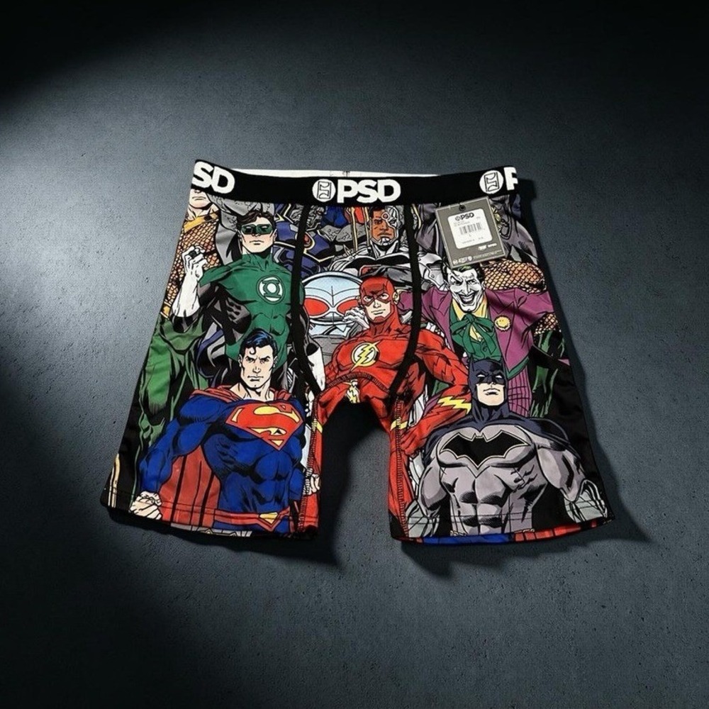 PSD Men Boxer Briefs Large DC Comics Justice League Superman Batman Flash NWT